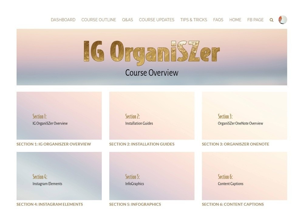 IGOrganiSZer course material overview