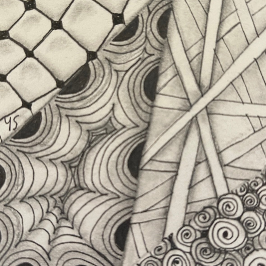 SimTangle : Zentangle Class Grey Tiles  Zentangle, Zentangle artwork,  Zentangle patterns