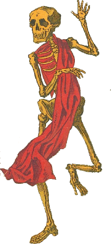 tarot card skeleton death dancing