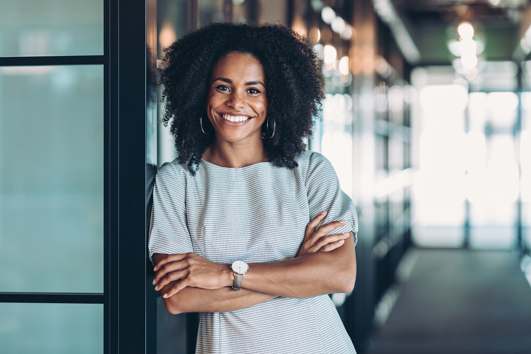 Picture of happy woman smiling