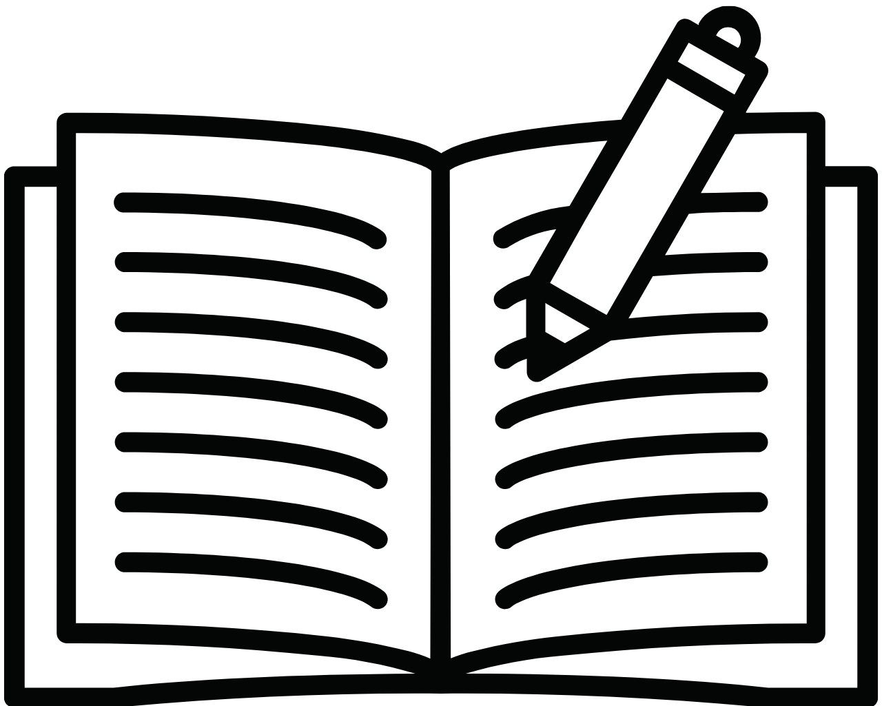 icon of a workbook and pencil