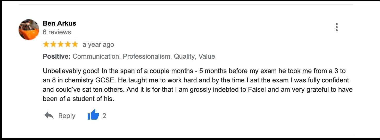 Kate obtaining grade A in Chemistry and grade A* in Biology