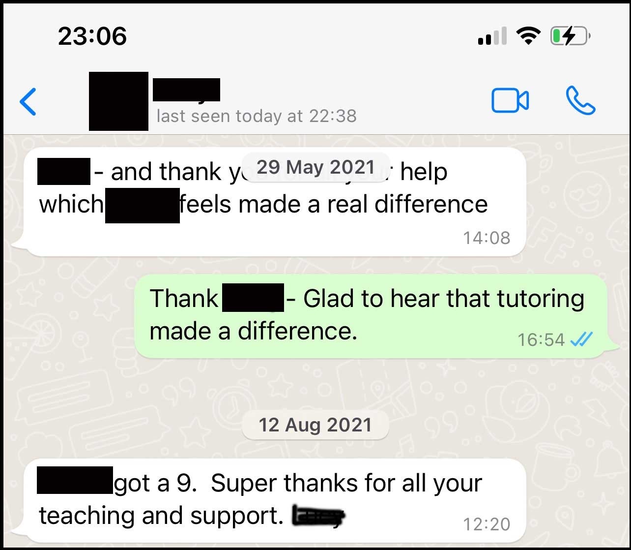 Kate obtaining grade A in Chemistry and grade A* in Biology