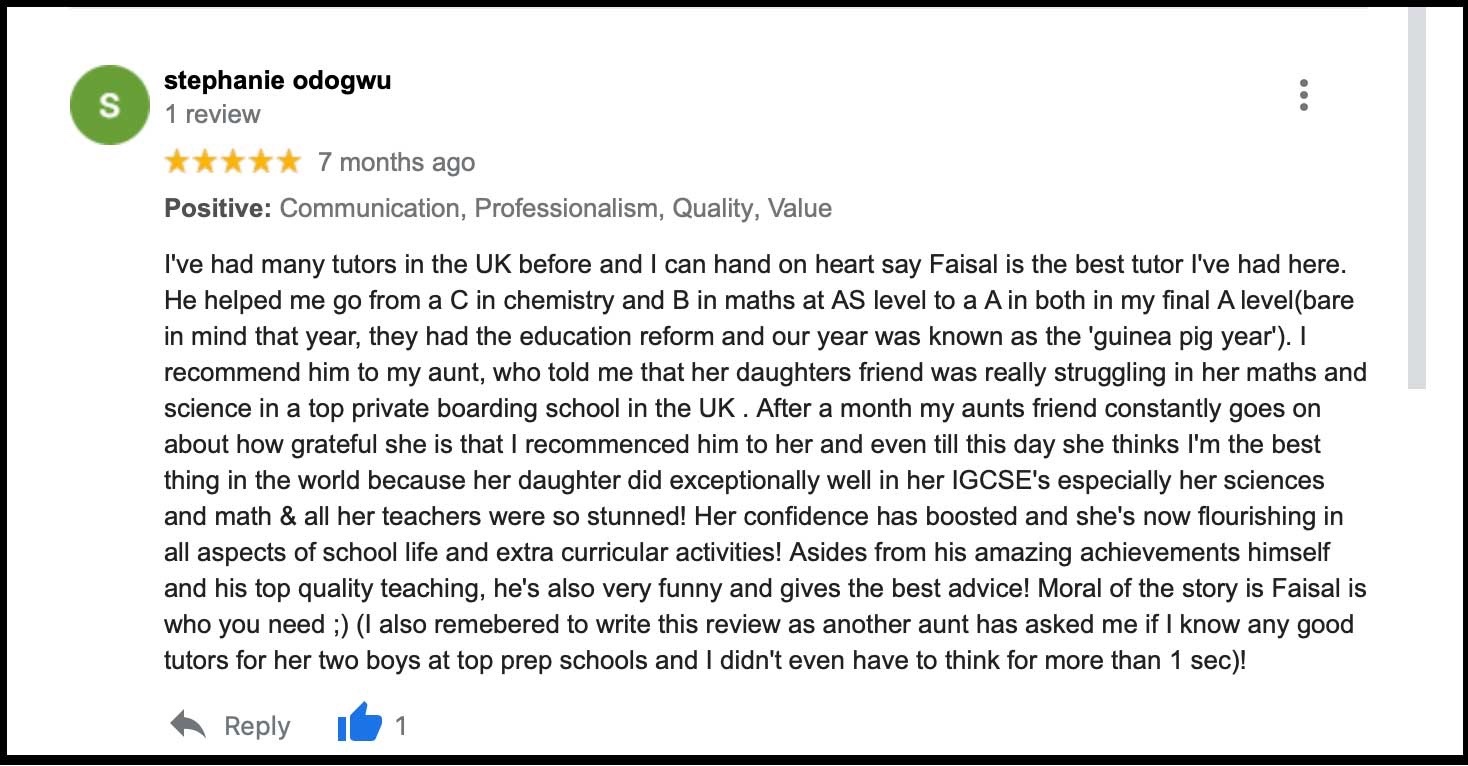 Kate obtaining grade A in Chemistry and grade A* in Biology