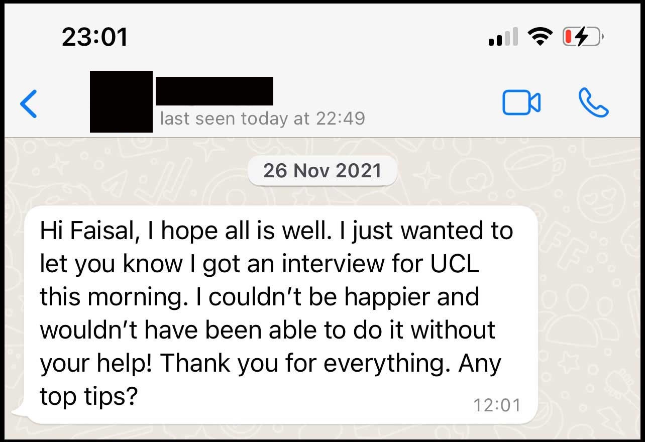 Kate obtaining grade A in Chemistry and grade A* in Biology