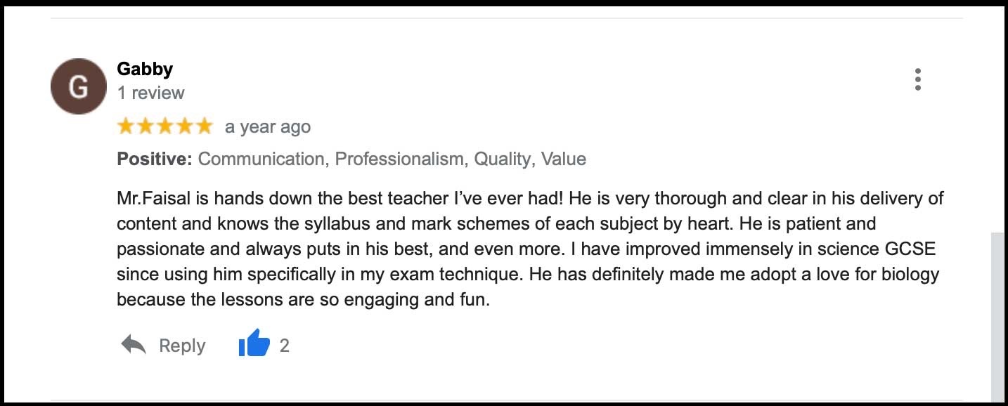 Kate obtaining grade A in Chemistry and grade A* in Biology