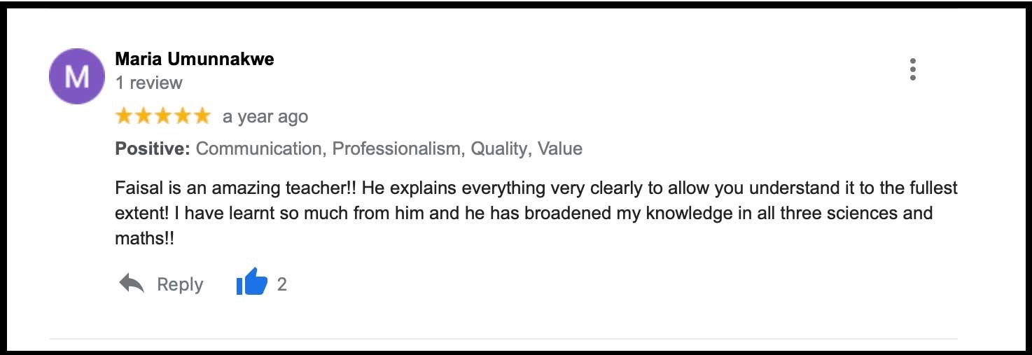 Kate obtaining grade A in Chemistry and grade A* in Biology