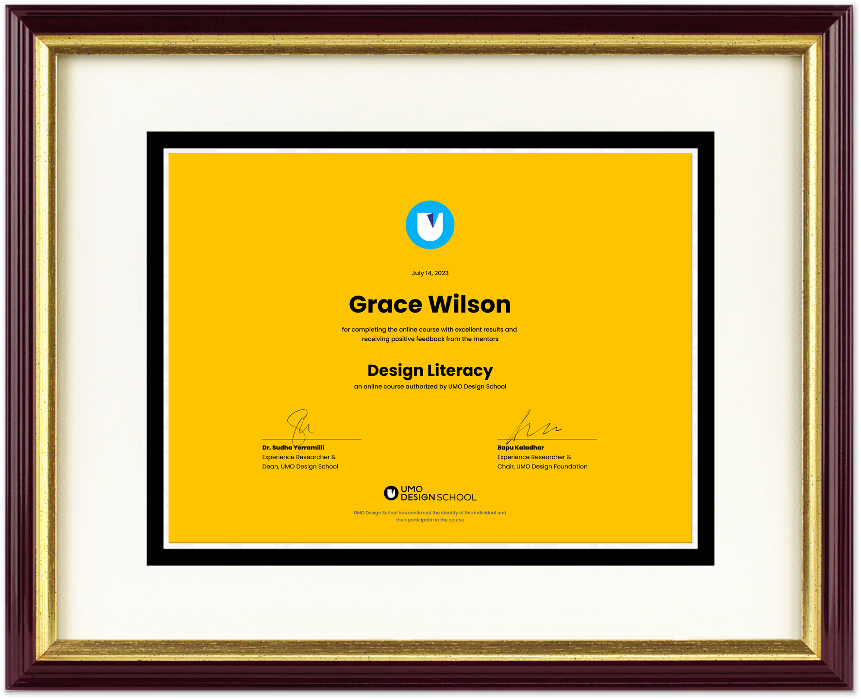 UMO Design Literacy Certificate