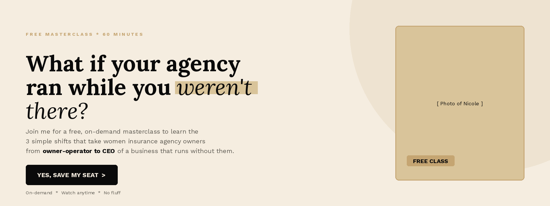 Free Masterclass: From Owner-Operator to Agency CEO