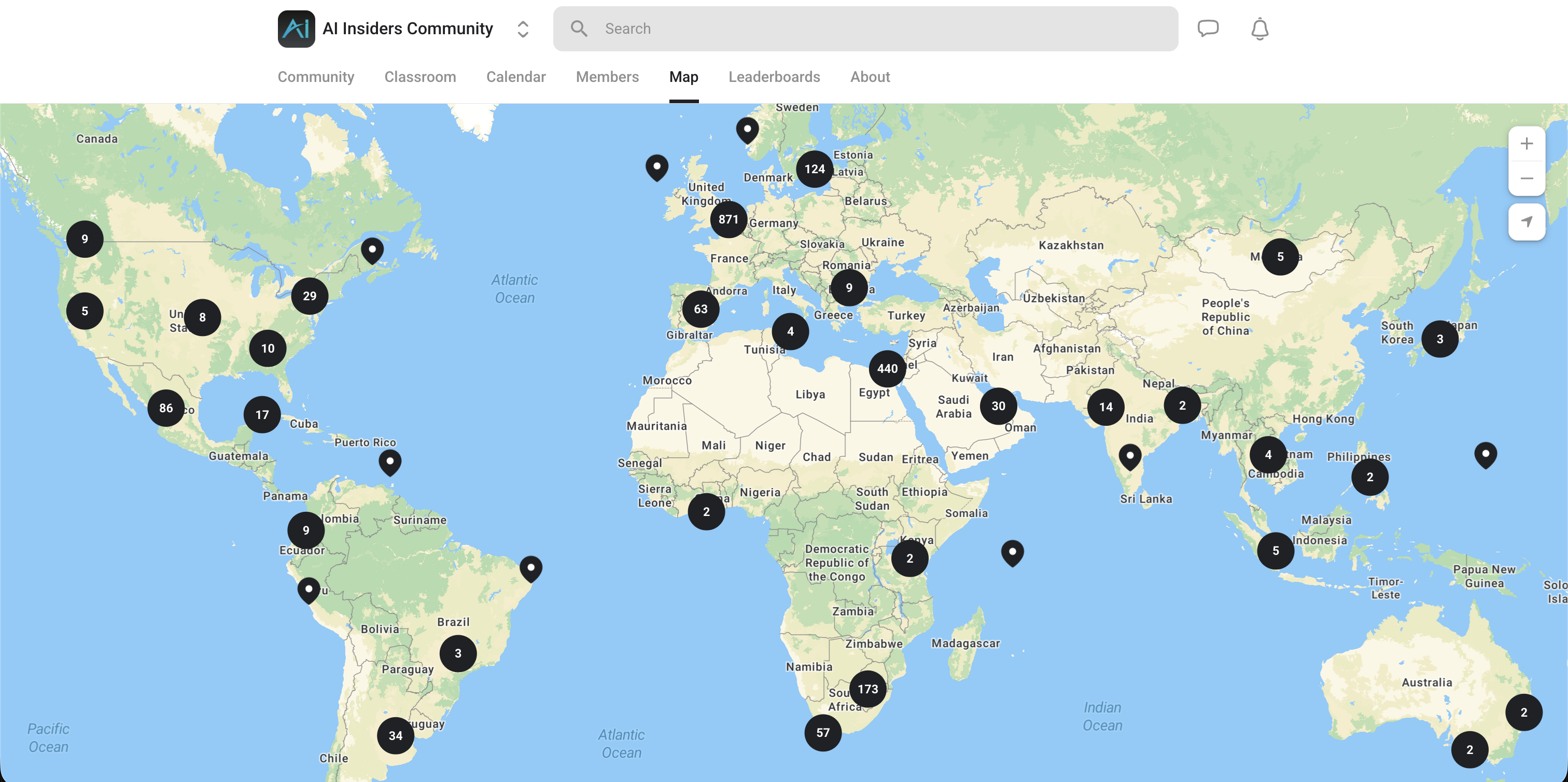 AI Compass learner community map