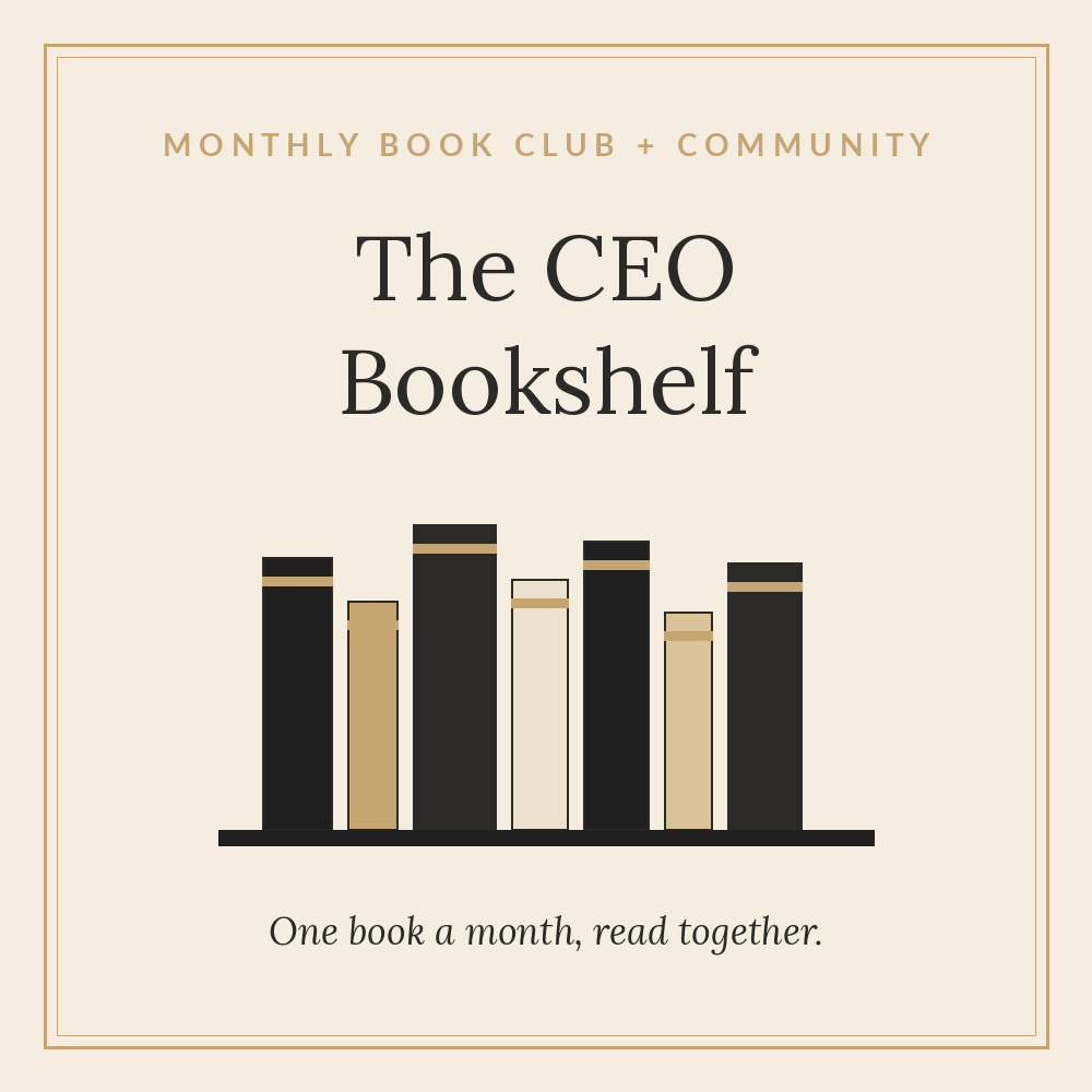 The CEO Bookshelf: monthly book pick + companion workbook