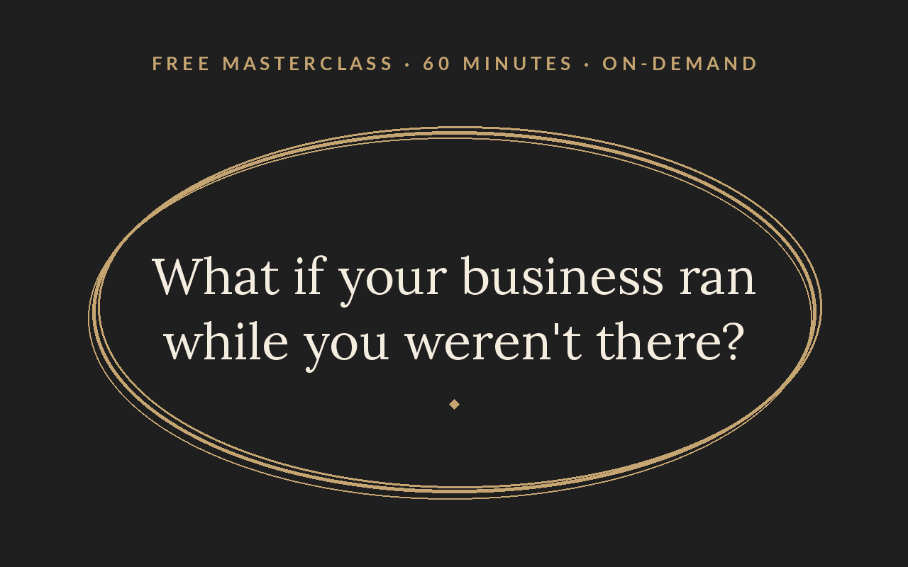 Free Masterclass: From Operator to CEO