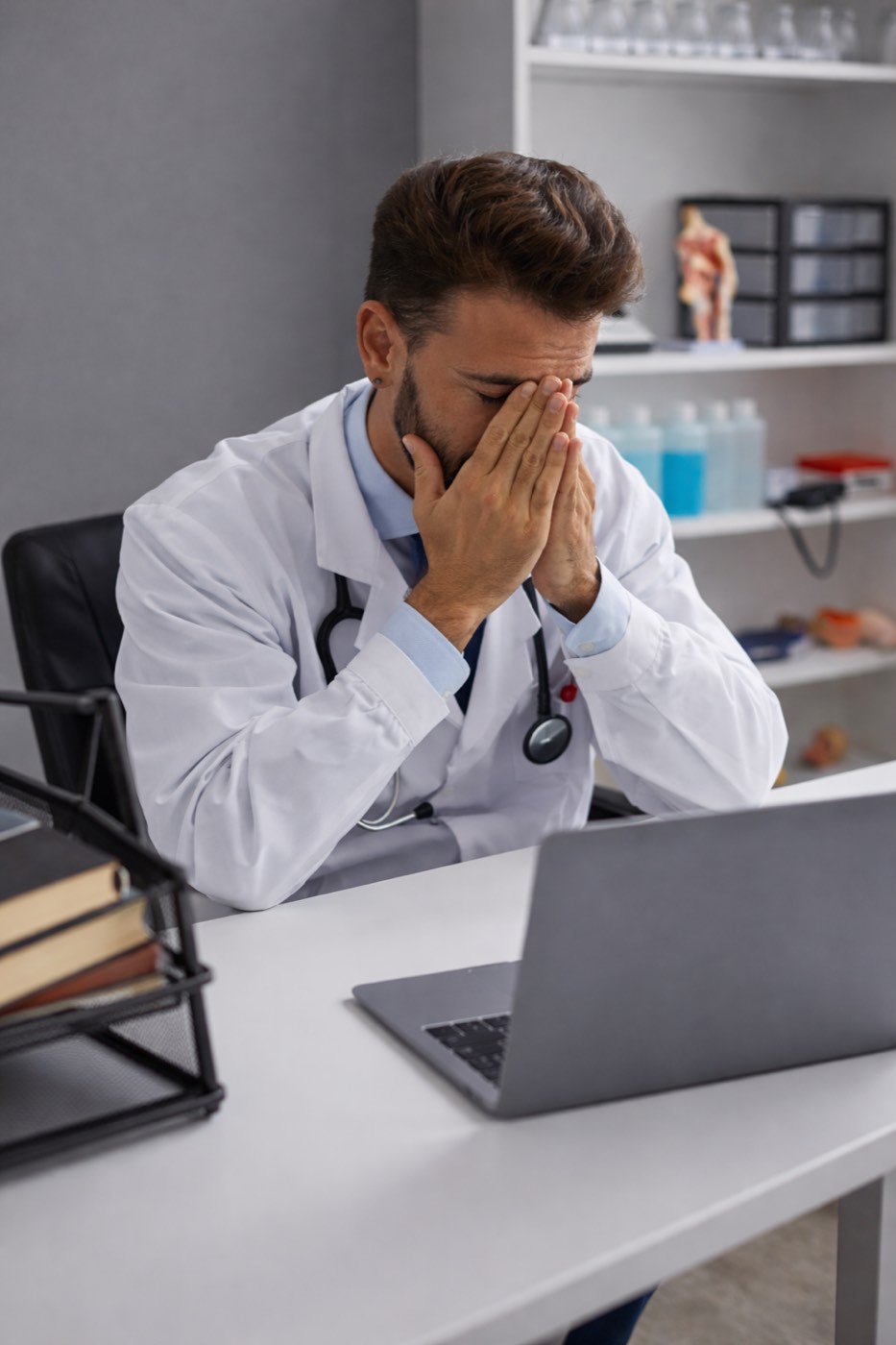 A physician struggling with burnout