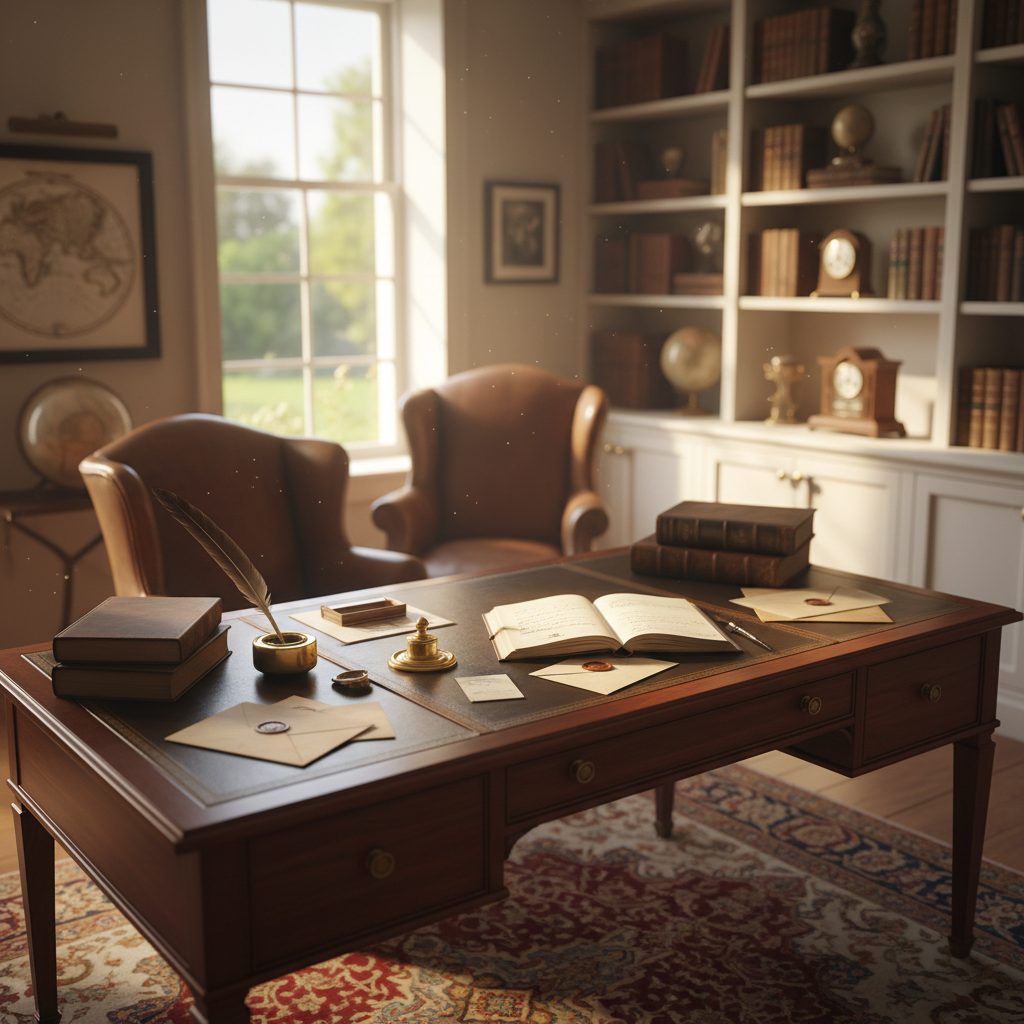 Private advisory office with correspondence desk
