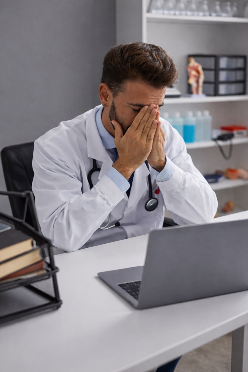 A physician struggling with burnout