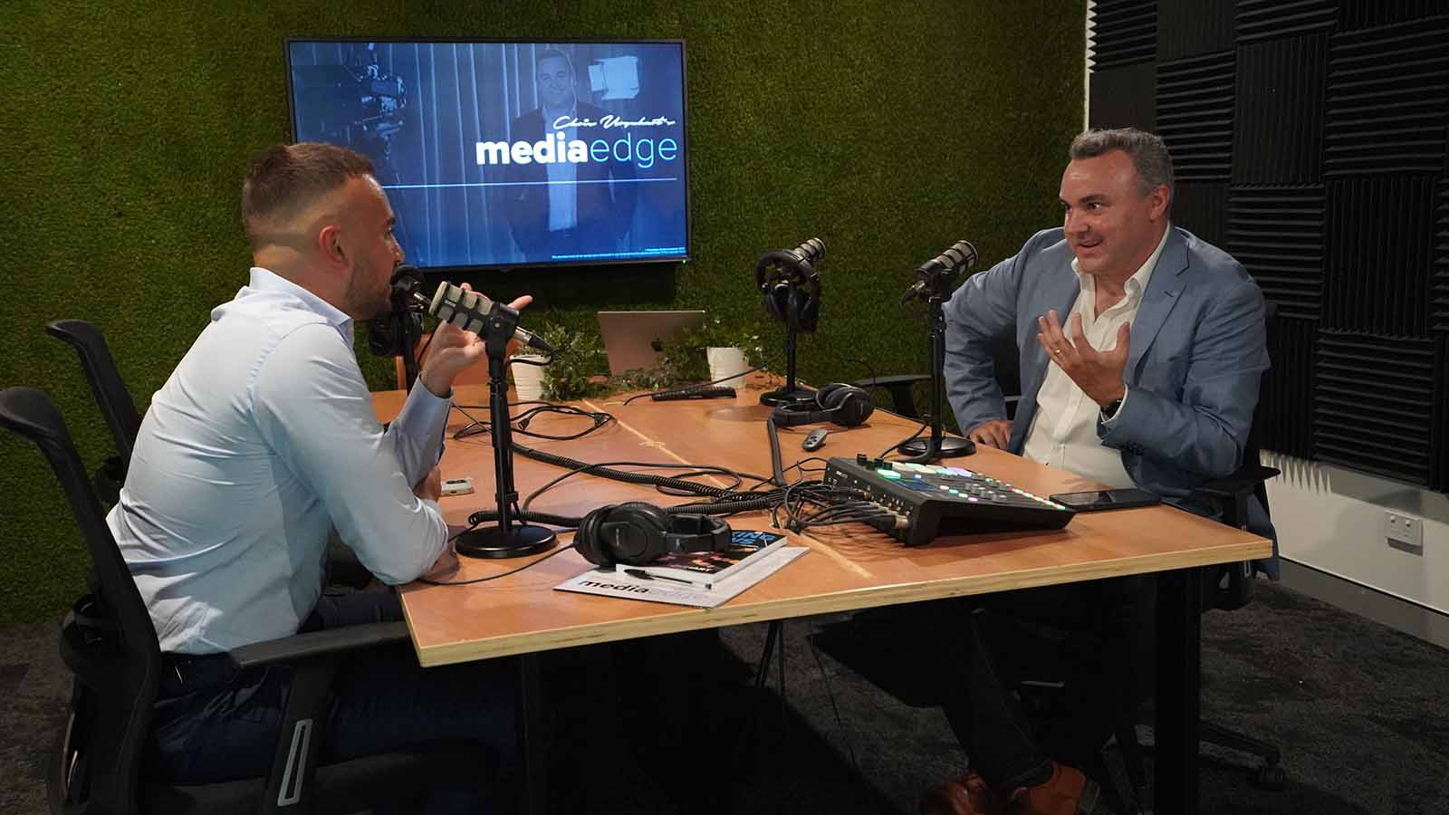 Podcast interview training in progress