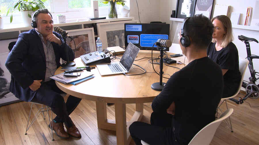 Chris Urquhart facilitating podcast interview practice