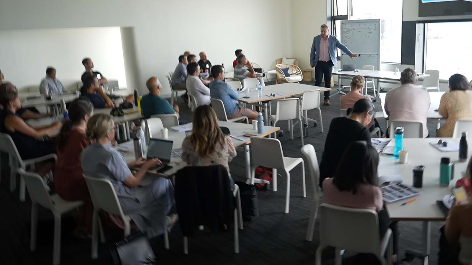 Participant practising a presentation during Confidence Edge