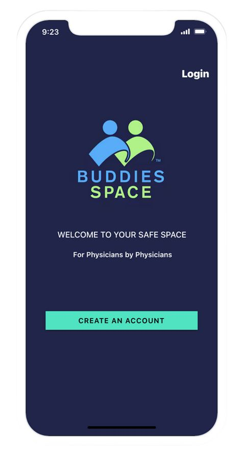 BuddieSpace app — login screen