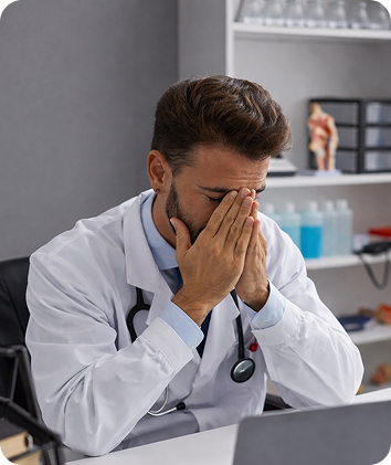 A physician struggling with burnout