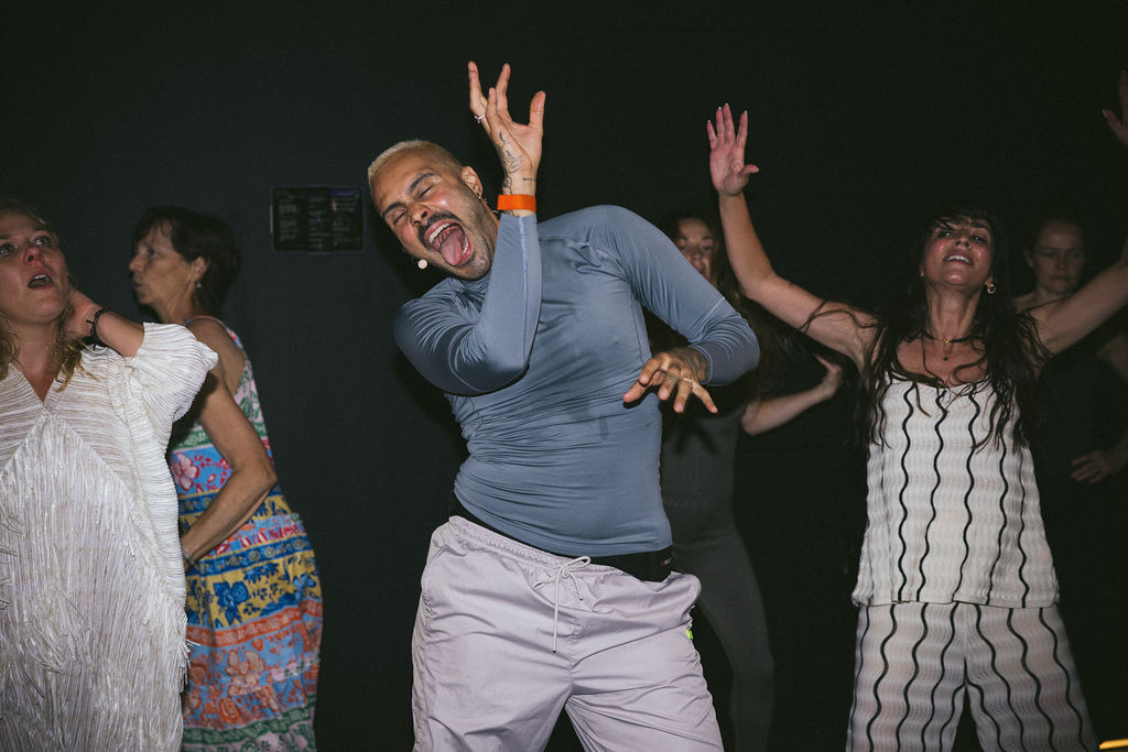 Sah D&rsquo;Simone leading a somatic dance session