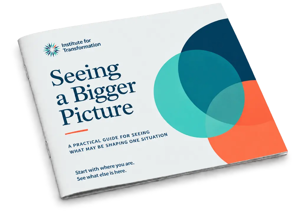 Seeing a Bigger Picture, square 3D booklet mockup