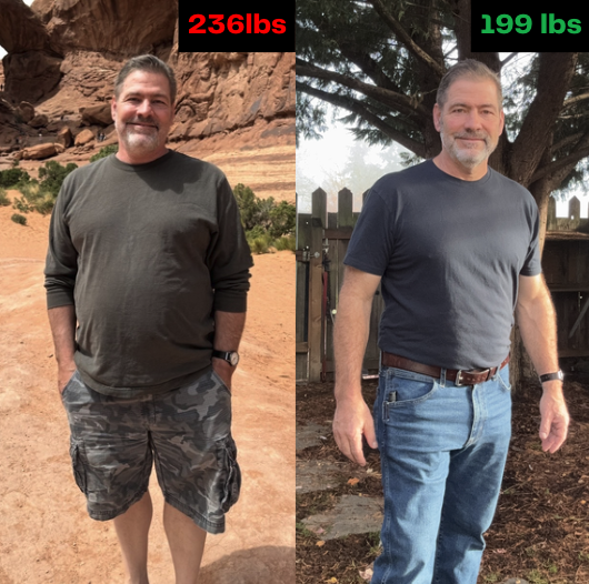 Rob before and after
