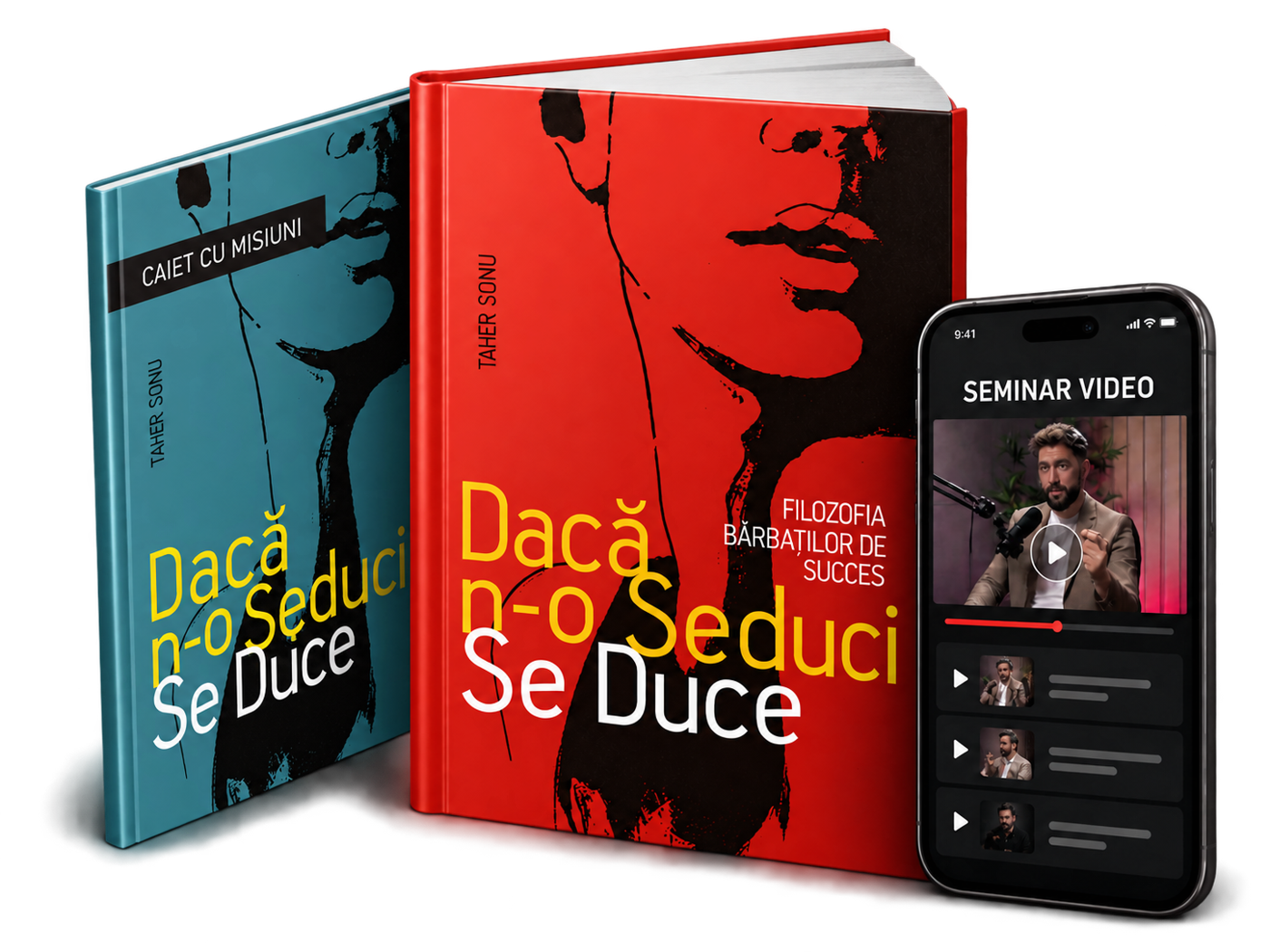 Pachetul complet: cartea Dacă n-o Seduci, Se Duce!, caietul cu misiuni și seminarul video
