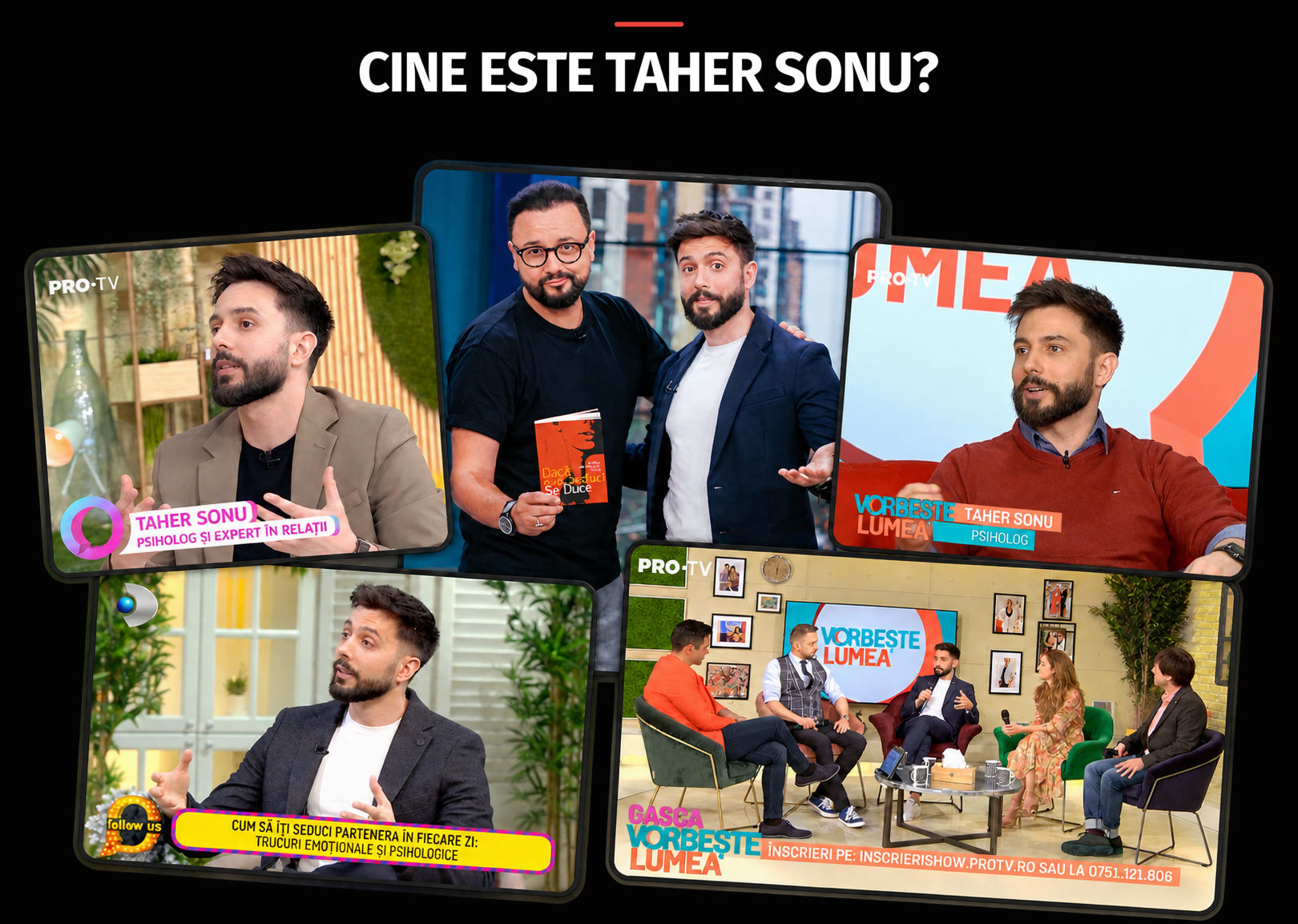 Colaj cu apariții ale lui Taher Sonu la PRO TV și Kanal D