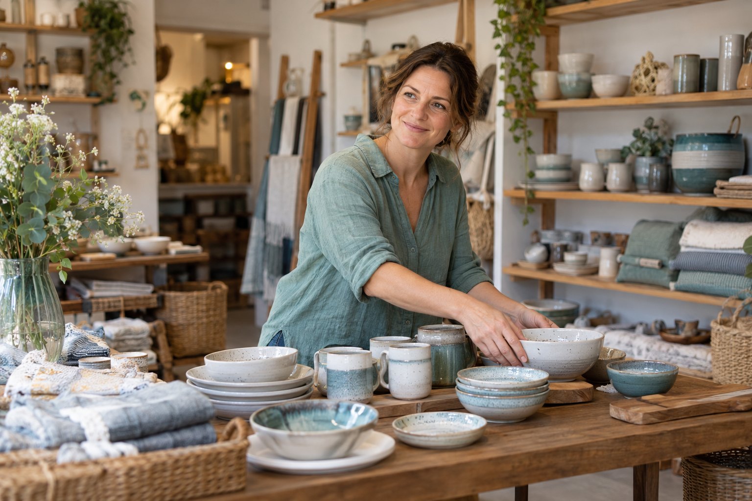 Small-business owner in a retail shop