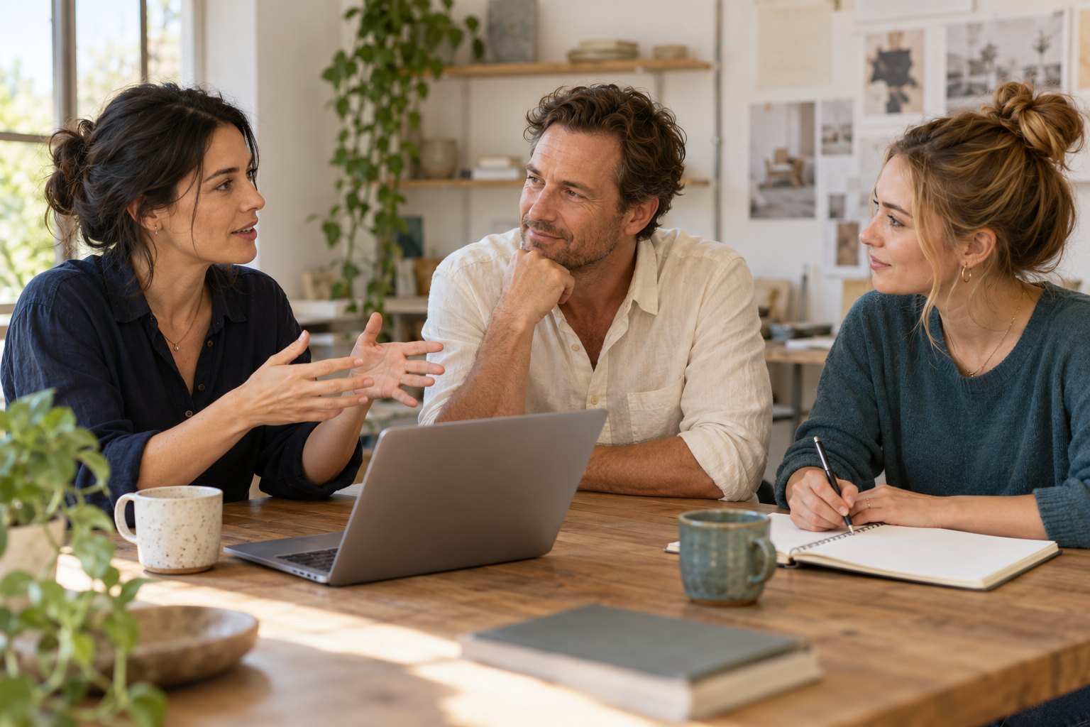 Small team working together in an office
