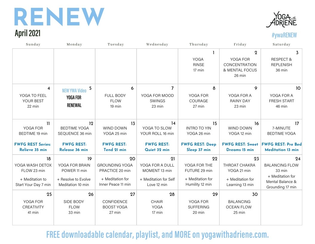 Yoga With Adriene Calendar May 2022 Pdf Kayaworkout co