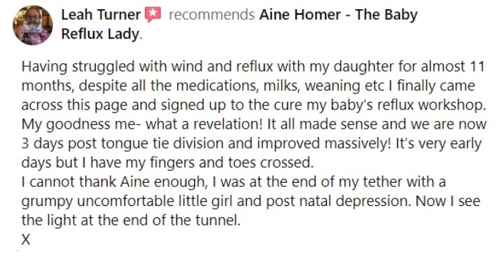 Facebook review of The Baby Reflux Lady: 