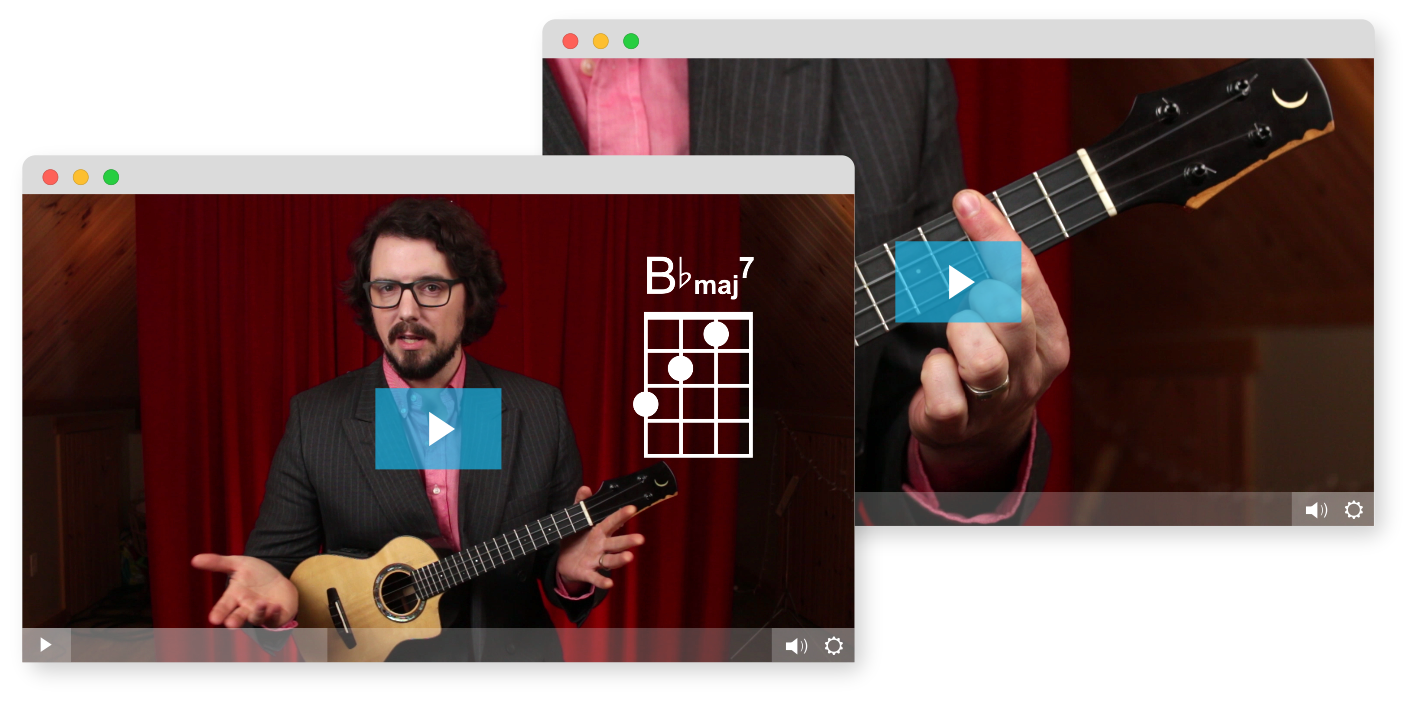 Screenshot of Ukulele Jazz online course lessons