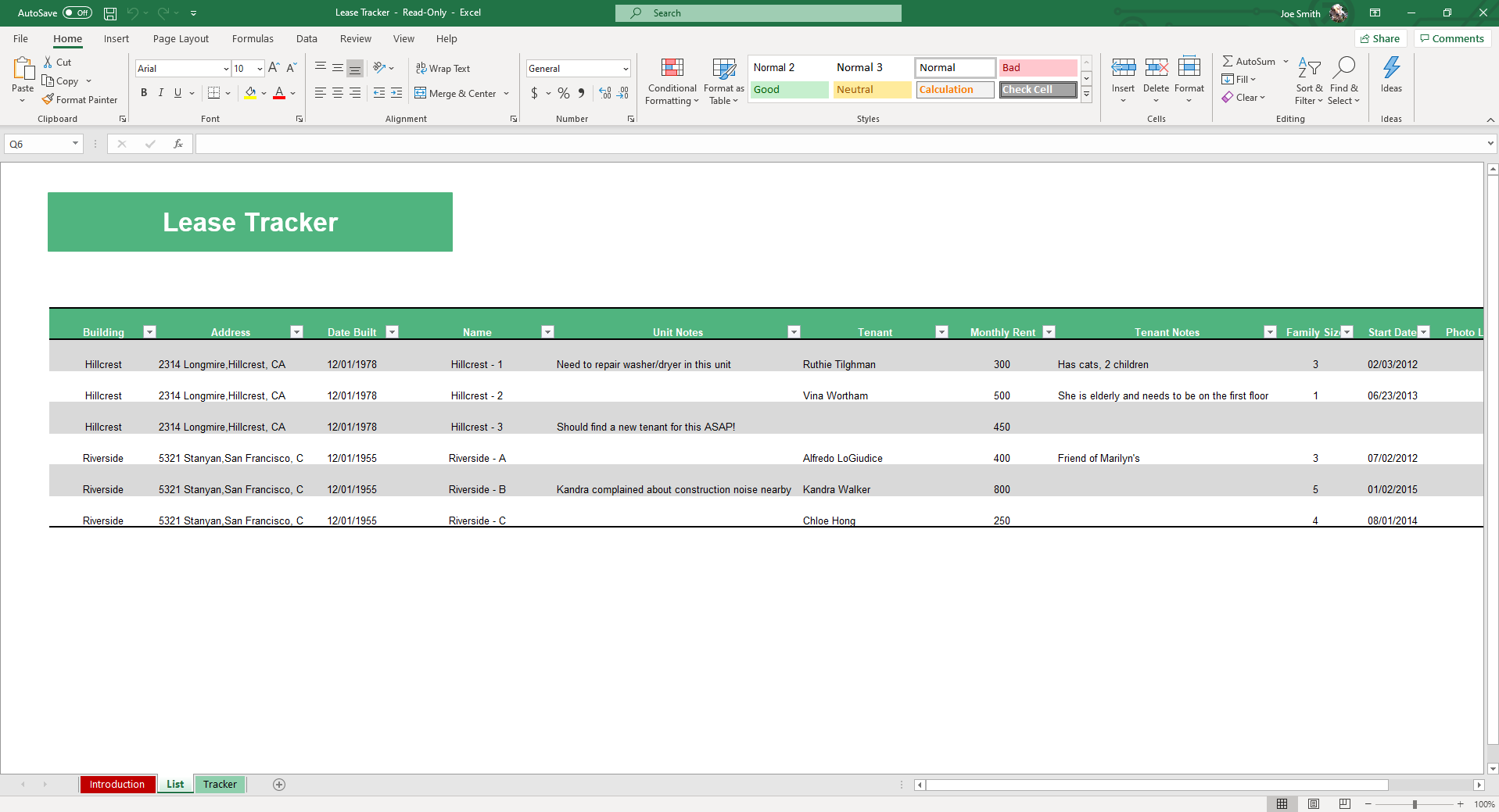 Lease Tracker Excel Template Simple Sheets