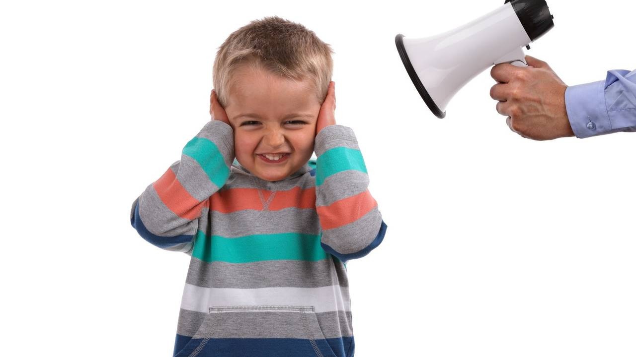 bullhorn and young boy