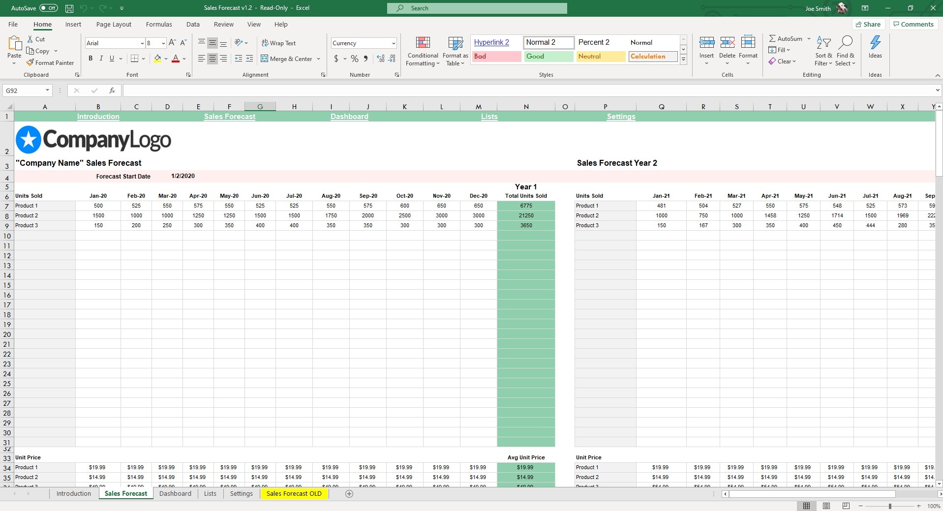 can you make a forcast sheet in excel for mac